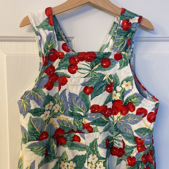 Vintage Cherry Romper Girls Size 10 Coverall Short Retro Fruit Summer Spring - Picture 12 of 14
